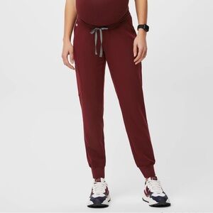 Figs Zamora Maternity Joggers in Burgundy Size XL